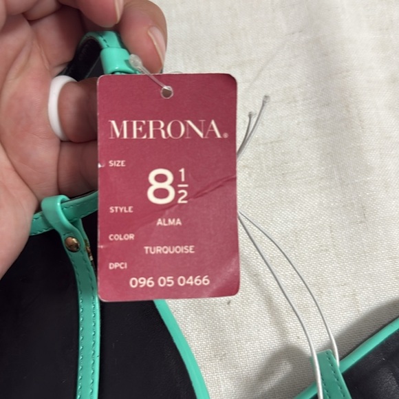 NWT Merona Women’s Alma Turquoise Sandals Flats size 8.5 - Picture 3 of 4